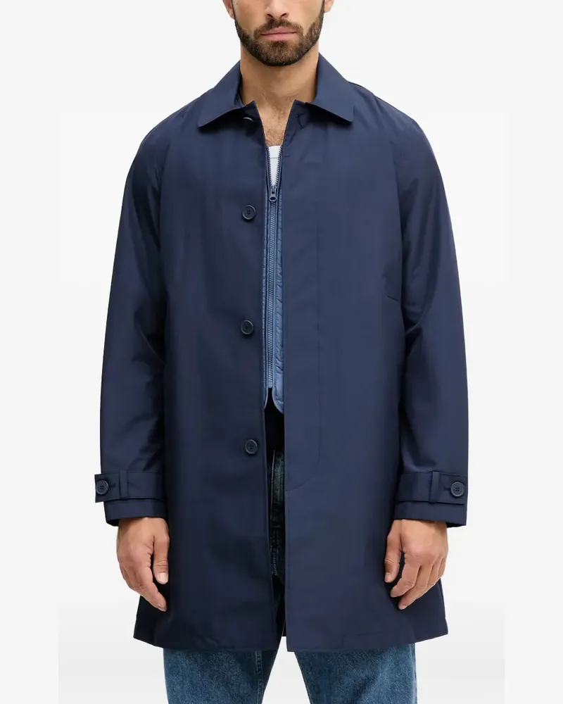 Benetton buttoned-cuff coat - Blau Blau