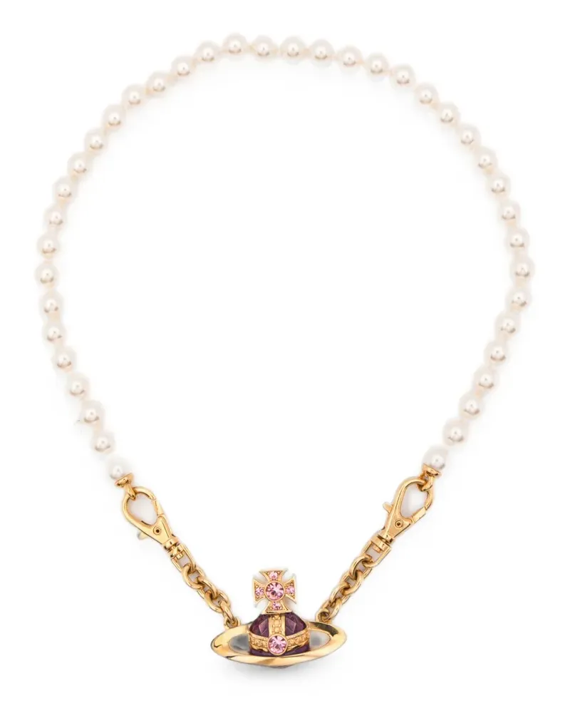 Vivienne Westwood Orb-pendant faux-pearl necklace - Gold Gold