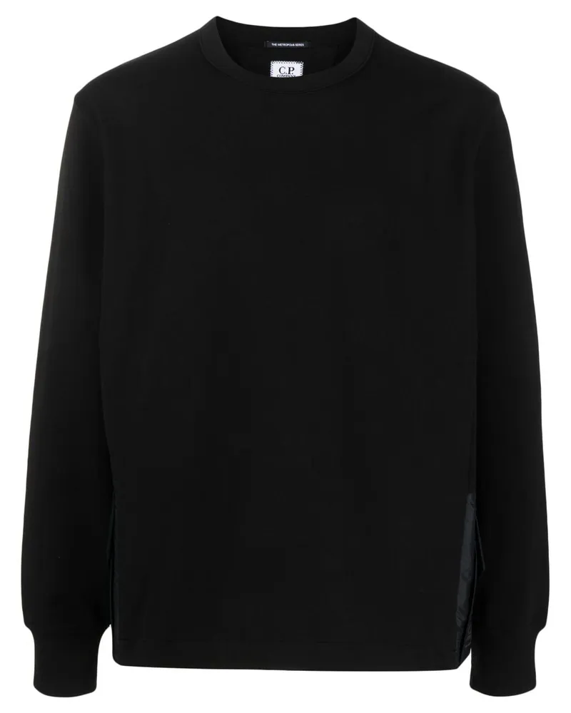 C.P. Company Sweatshirt mit Klappentasche - Schwarz Schwarz