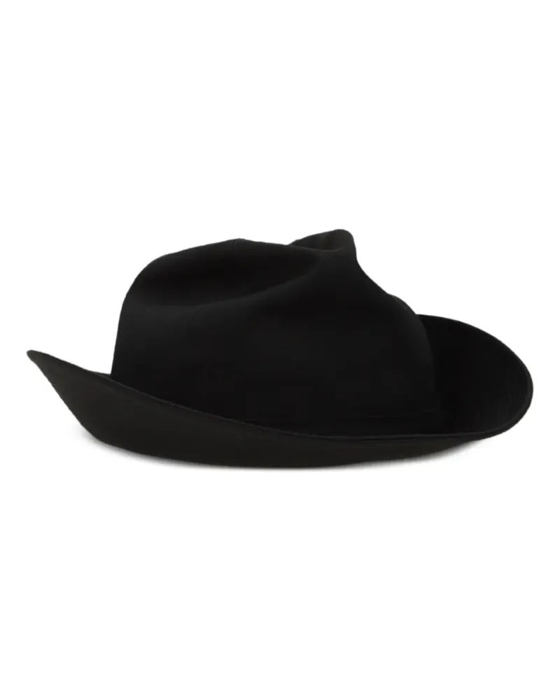Yohji Yamamoto Fedora mit Einsätzen - Schwarz Schwarz