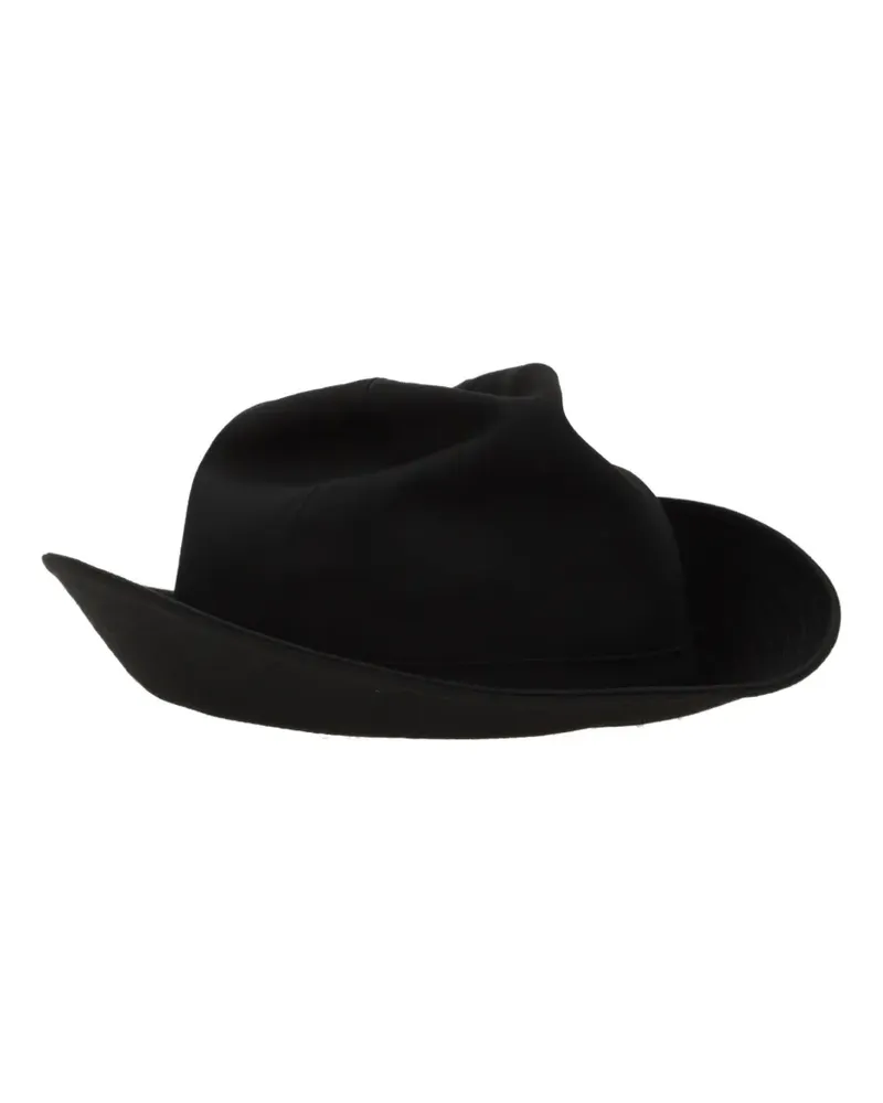Yohji Yamamoto panelled fedora hat - Schwarz Schwarz