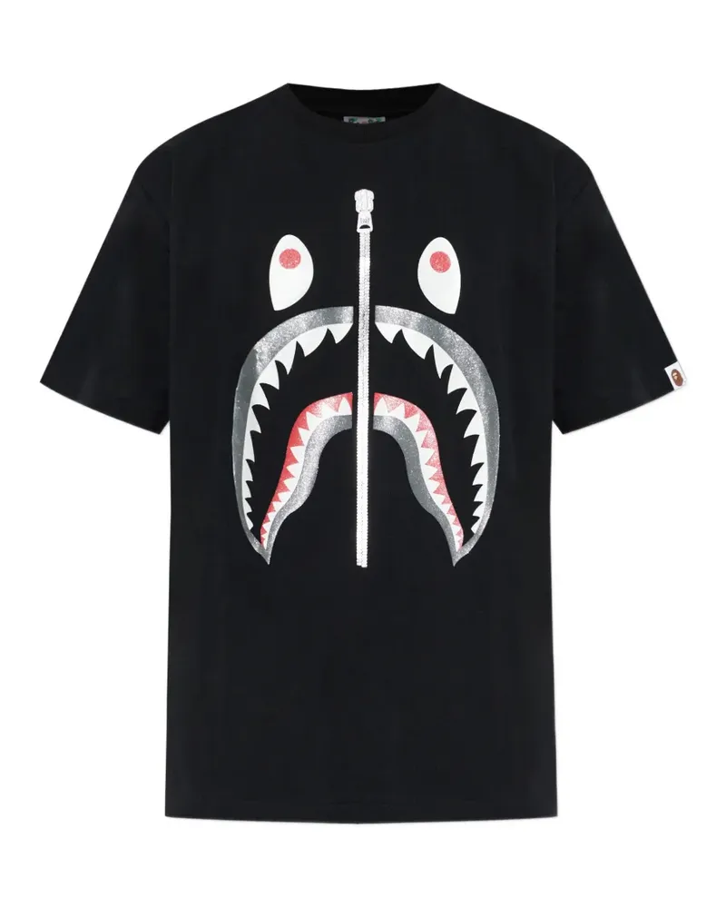 BAPE T-Shirt mit Hai-Print - Schwarz Schwarz