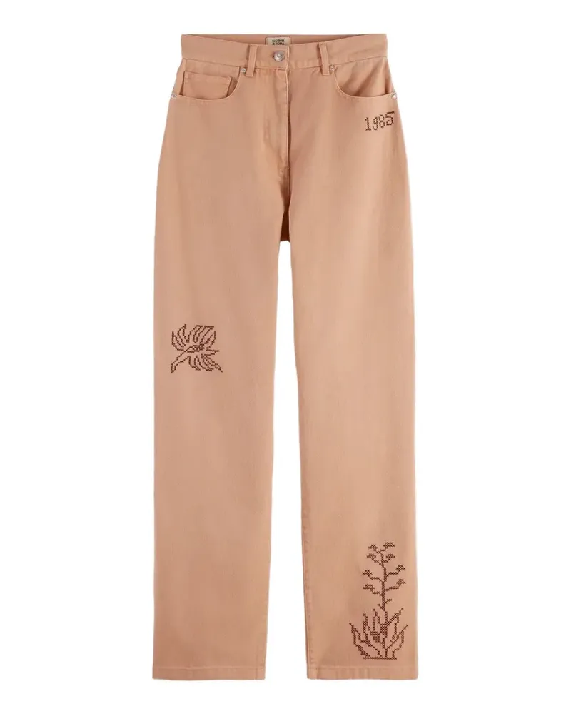 Scotch&Soda Straight-Leg-Jeans mit Stickerei - Nude Nude