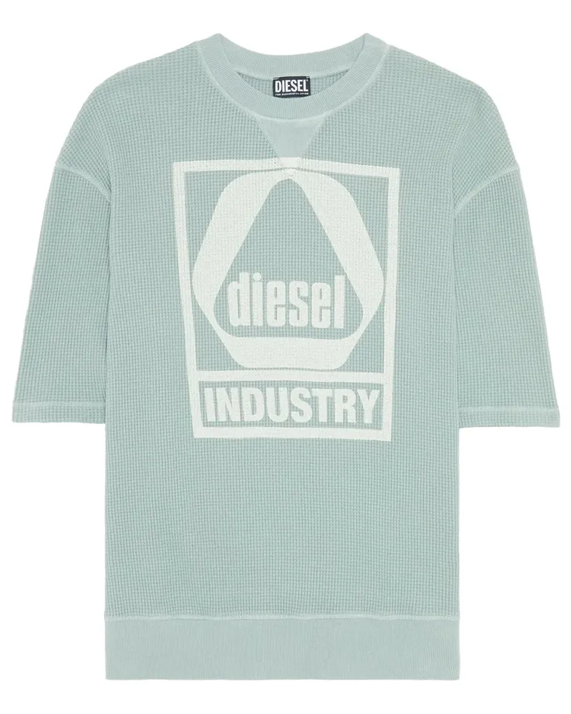 Diesel Gestricktes T-Shirt mit Logo - Grün Grün