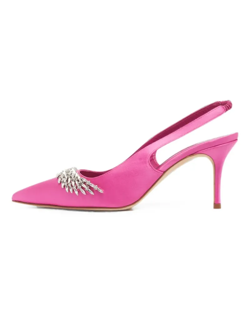 Manolo Blahnik Terala crystal-embellished slingback pumps - Rosa Rosa