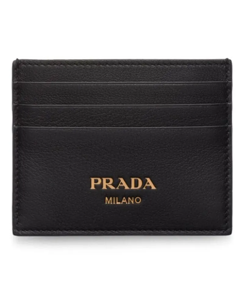 Prada Kartenetui mit Logo-Stempel - Schwarz Schwarz