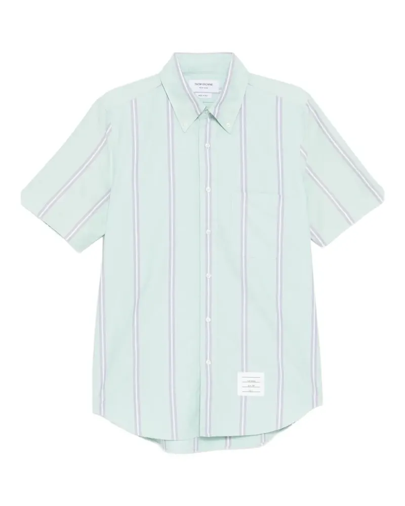 Thom Browne Gestreiftes Hemd - Grün Grün