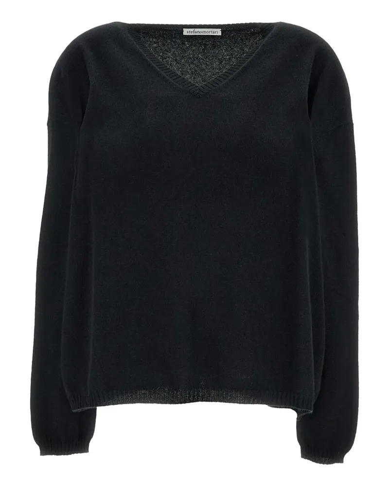 Stefano Mortari Pullover mit V-Ausschnitt - Schwarz Schwarz