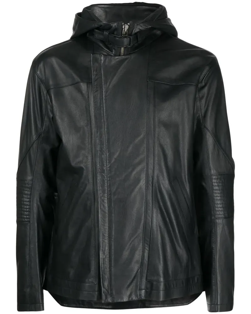 Helmut Lang Lederjacke mit Foto-Print - Schwarz Schwarz
