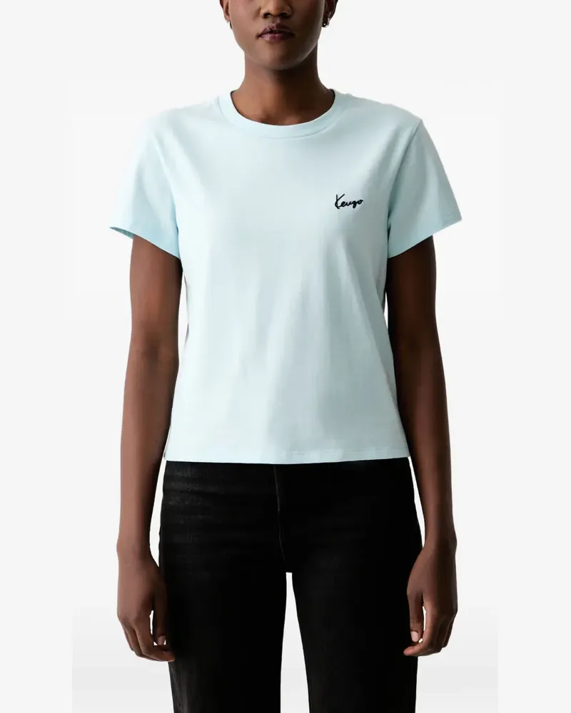 Kenzo logo-embroidered T-shirt - Blau Blau