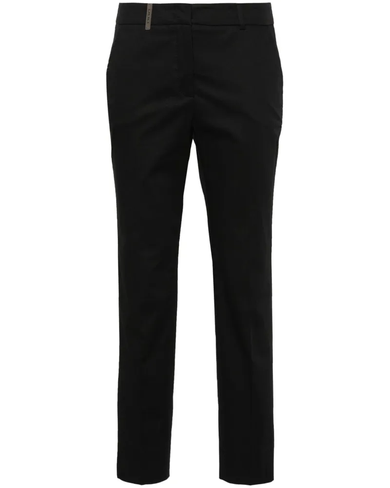 Peserico Schmale Cropped-Hose - Schwarz Schwarz