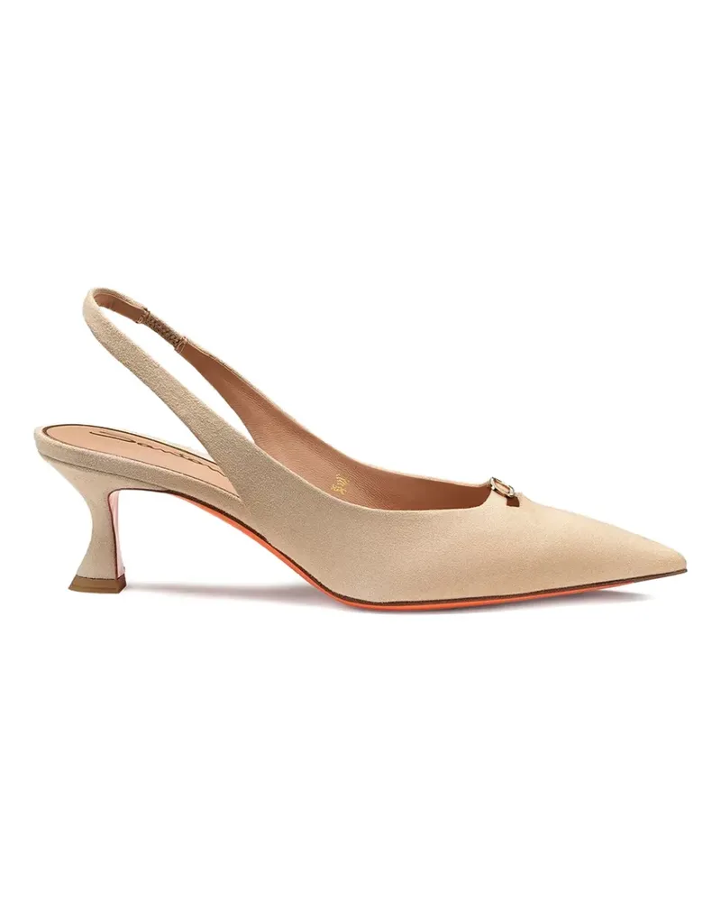 Santoni Slingback-Pumps mit Schnalle - Nude Nude