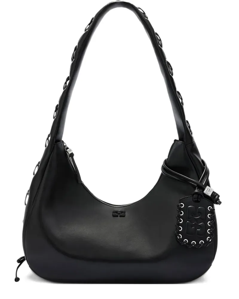 Ganni Mittelgroße Schultertasche - Schwarz Schwarz