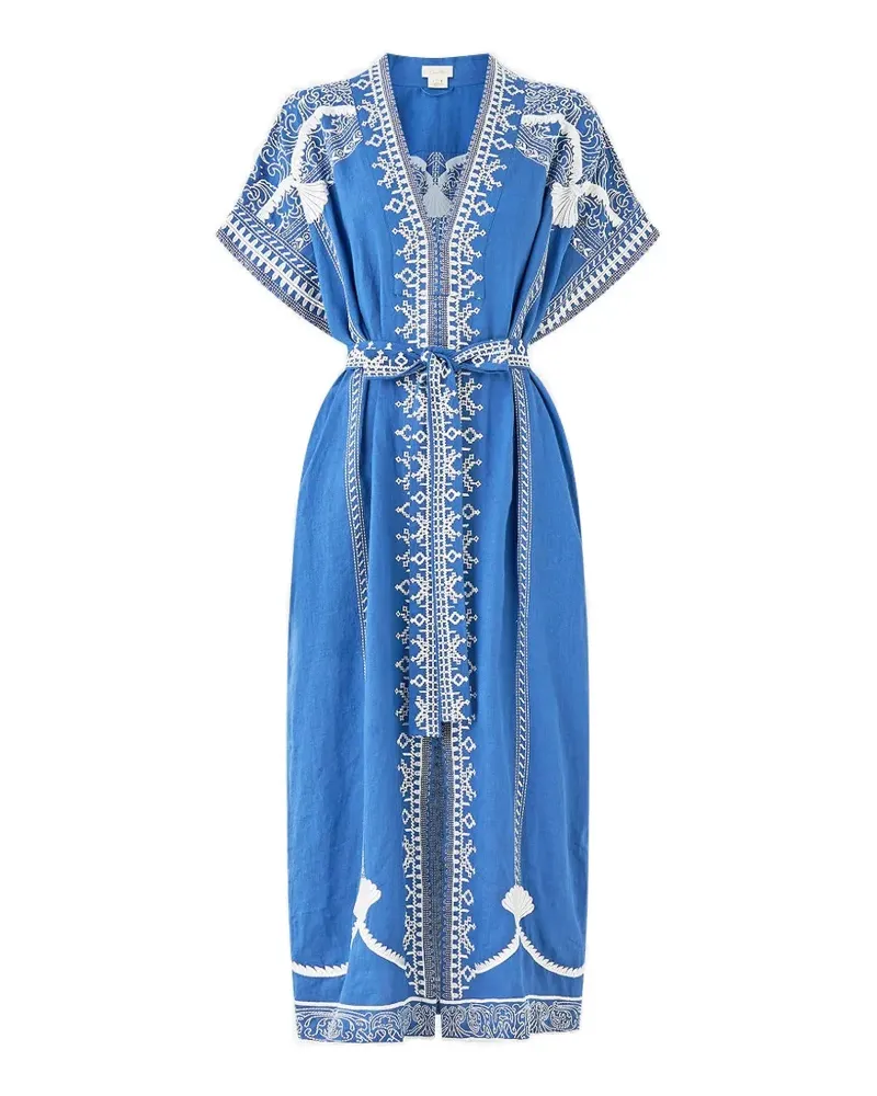 Camilla De Nada Granada short-sleeves midi dress - Blau Blau