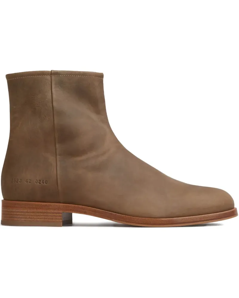 Common Projects Gewachste Wildlederstiefel mit Reißverschluss - Braun Braun
