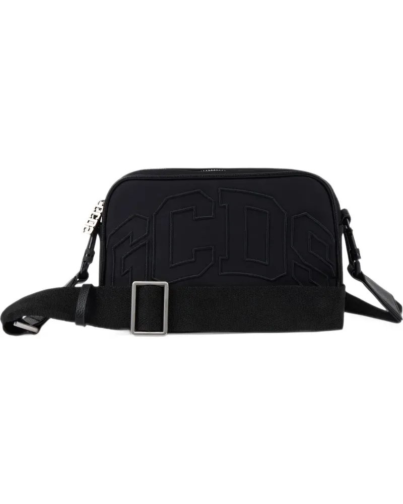 GCDS logo-embroidered cross body bag - Schwarz Schwarz