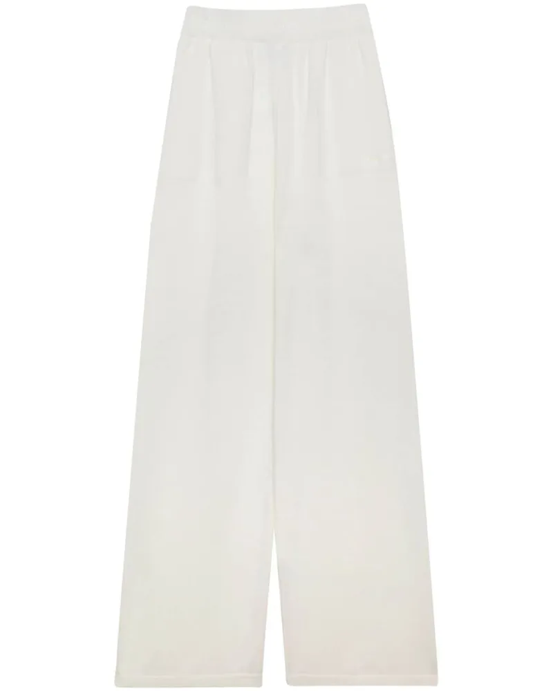 MSGM Weite Hose mit Logo-Stickerei - Weiß Weiß