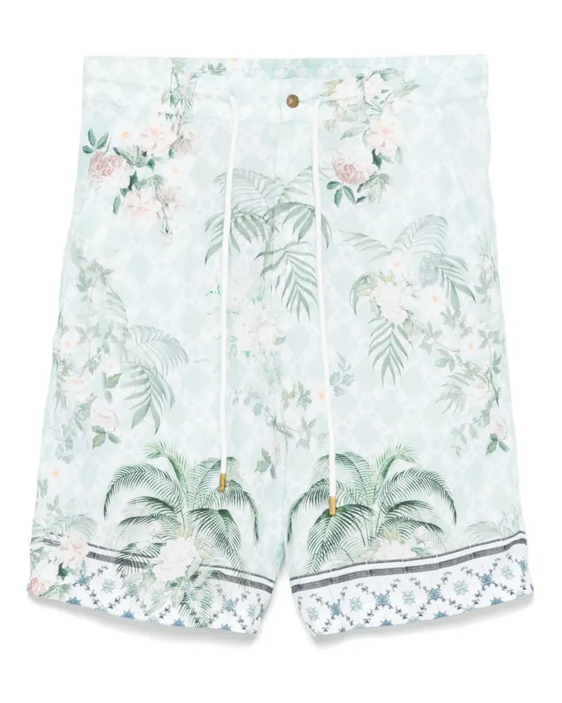 Camilla Shorts mit Jardim Party-Print - Grün Grün