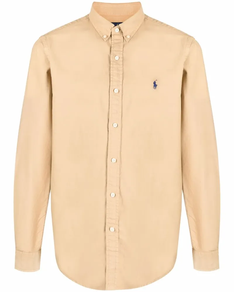 Ralph Lauren Hemd mit Pony-Stickerei - Nude Nude
