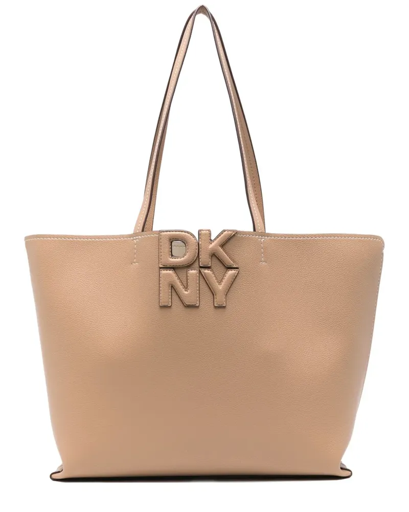 DKNY Tote Bag mit Logo-Schild - Nude Nude