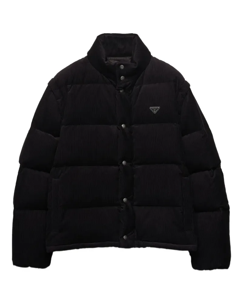 Prada Steppjacke aus Cord - Schwarz Schwarz