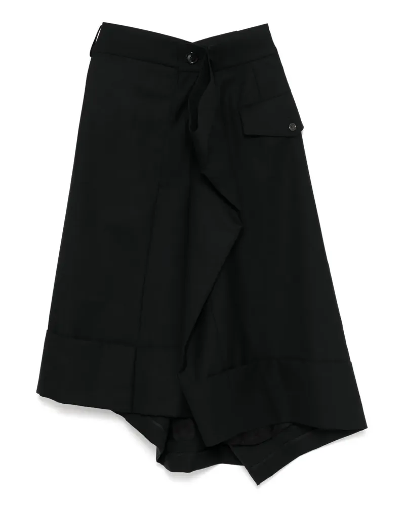Noir Kei Ninomiya Rock mit ausgestelltem Bund - Schwarz Schwarz