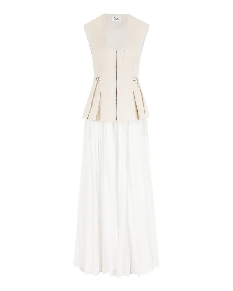 Acler Delny Kleid mit Schößchen - Weiß Weiß