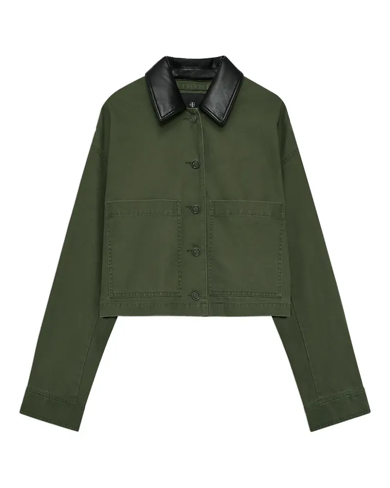 Anine Bing Yuma contrast-collar cropped jacket - Grün Grün