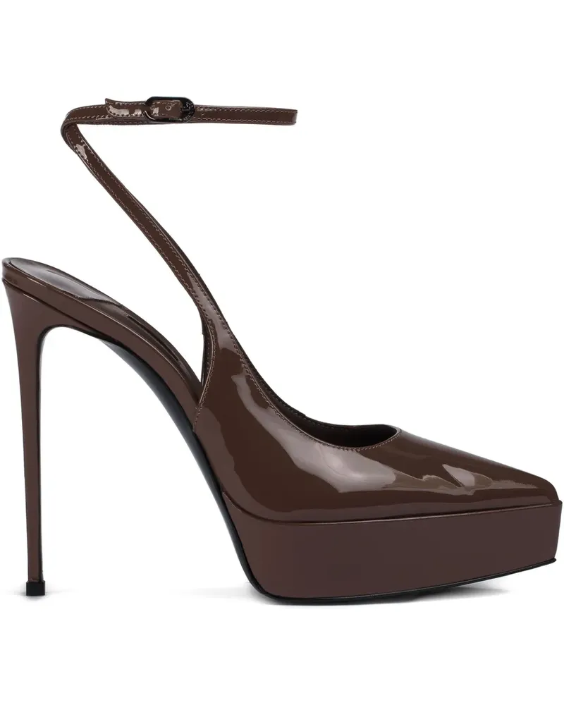 Le Silla Uma Satin Slingback-Pumps 140mm - Braun Braun