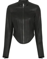 MISBHV Cropped-Jacke aus Faux-Leder Schwarz