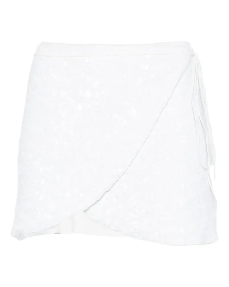 Oséree sequin-embellished wrap mini skirt - Weiß Weiß
