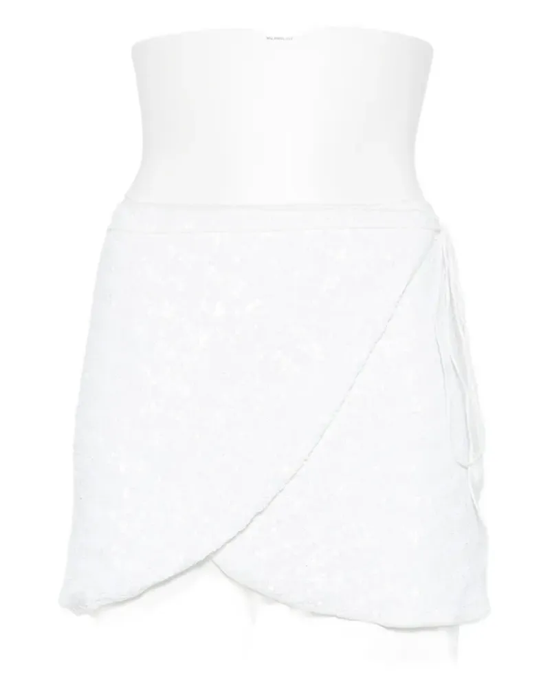 Oséree sequin-embellished wrap mini skirt - Weiß Weiß