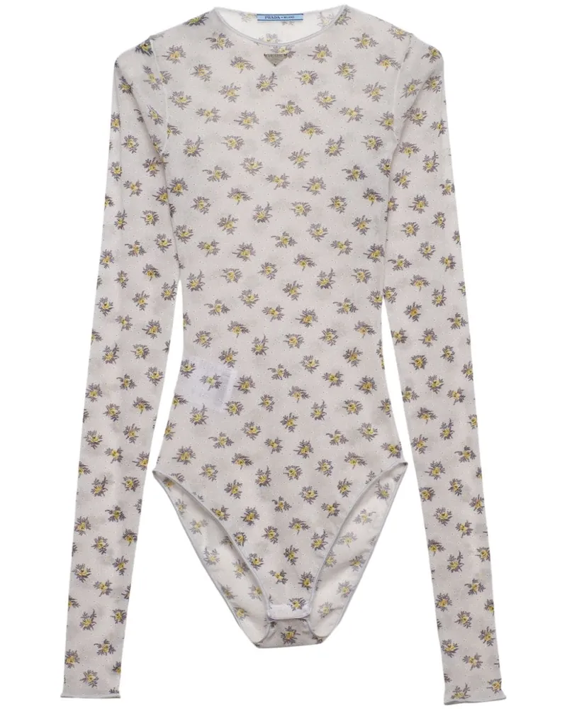 Prada Body mit Print - Weiß Weiß