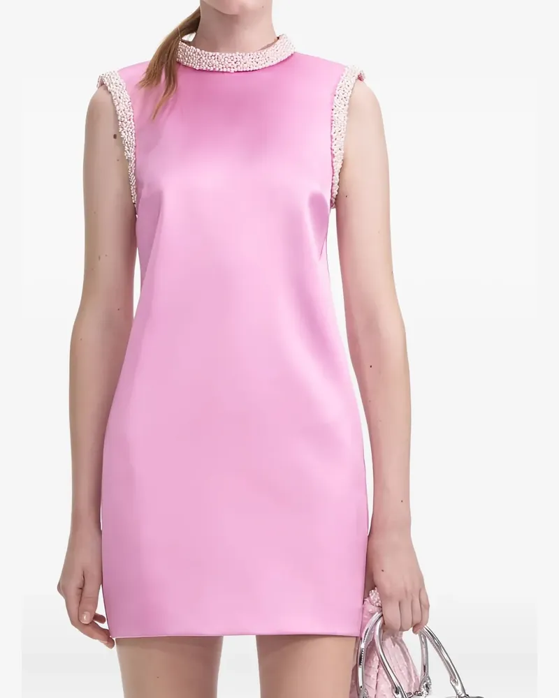 Self-Portrait Kleid mit rundem Ausschnitt - Rosa Rosa