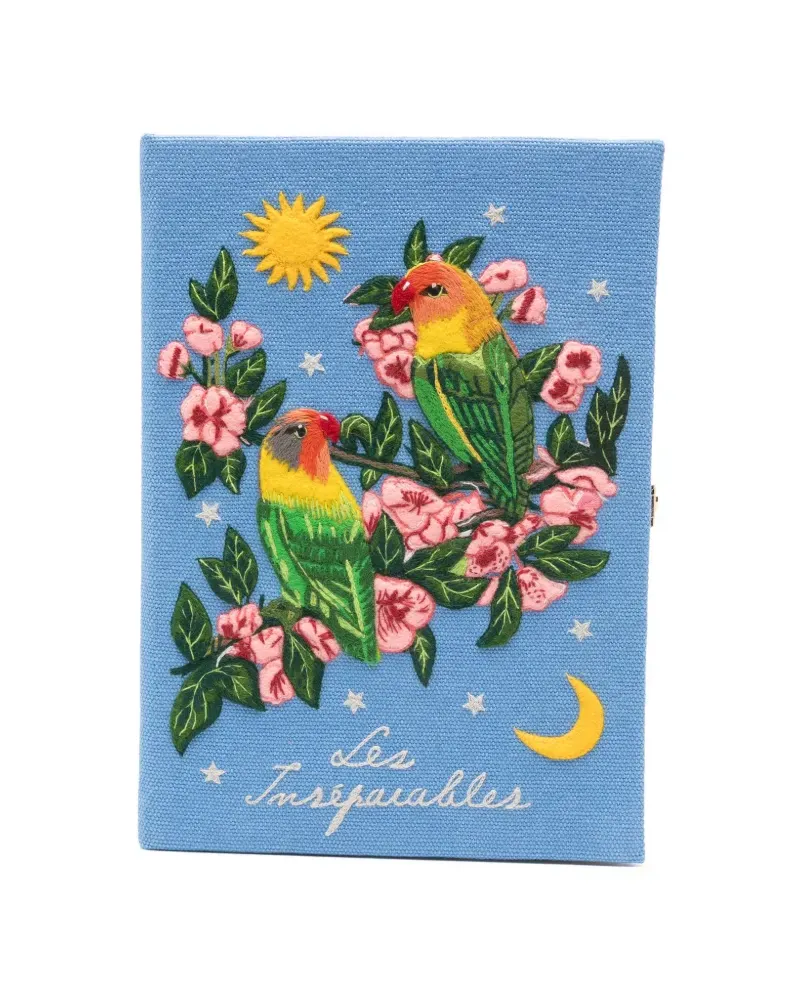Olympia Le-Tan Les Inséparables parables embroidered clutch bags - Blau Blau