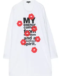 Comme des Garçons Langarmshirt mit Slogan-Print Weiß