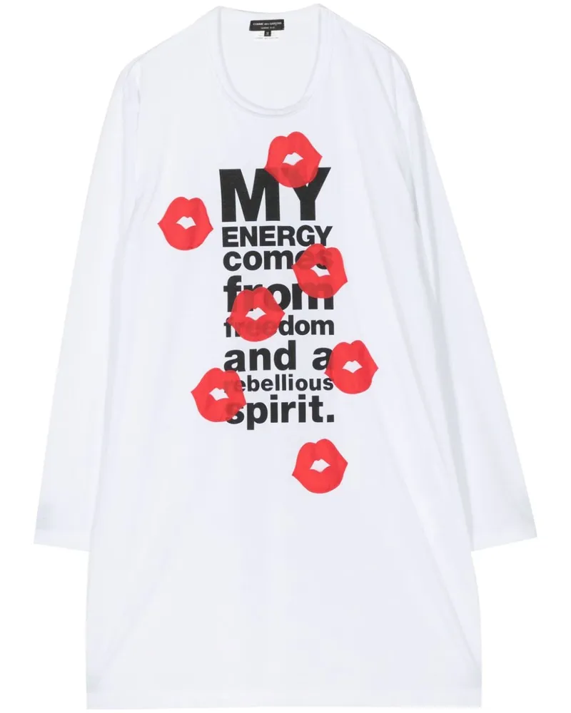 Comme des Garçons Langarmshirt mit Slogan-Print - Weiß Weiß
