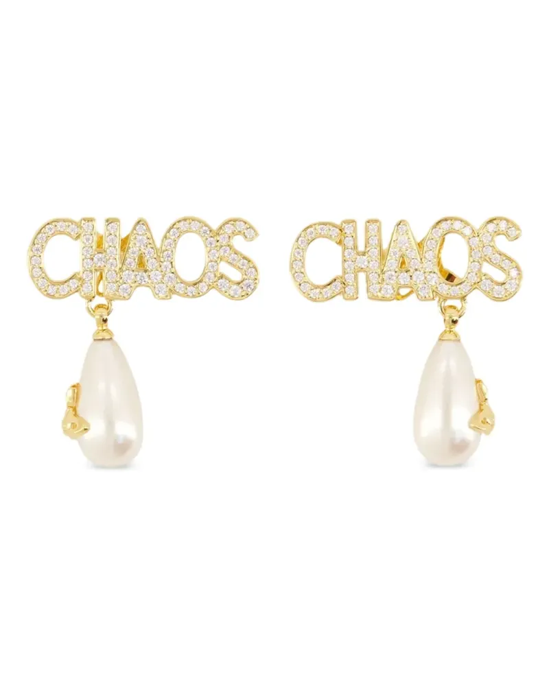 Vivienne Westwood Chaos Ohrringe mit Kristallen und Kunstperlen - Gold Gold