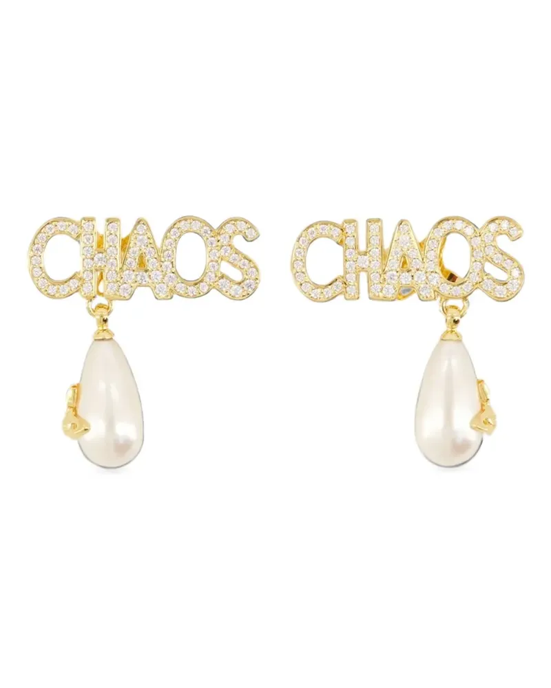 Vivienne Westwood Chaos Ohrringe mit Kristallen und Kunstperlen - Gold Gold