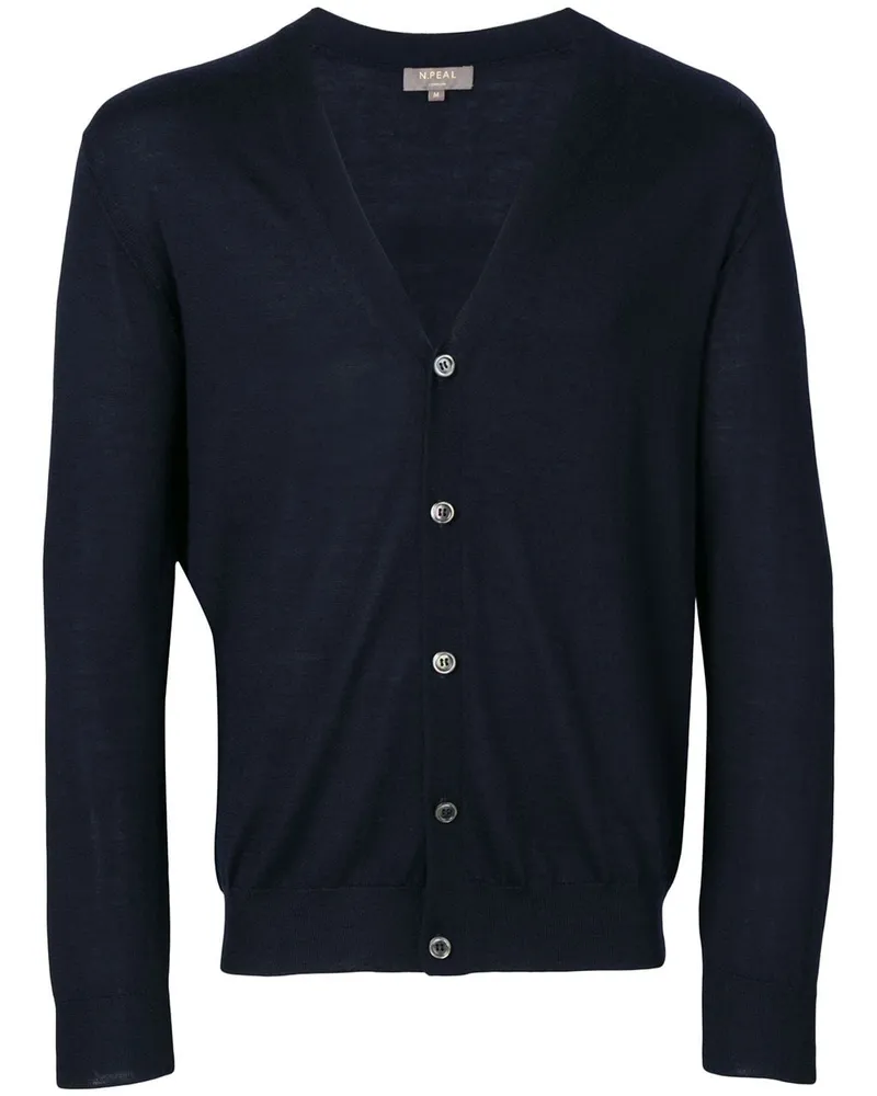 N.Peal Cardigan mit V-Ausschnitt - Blau Blau