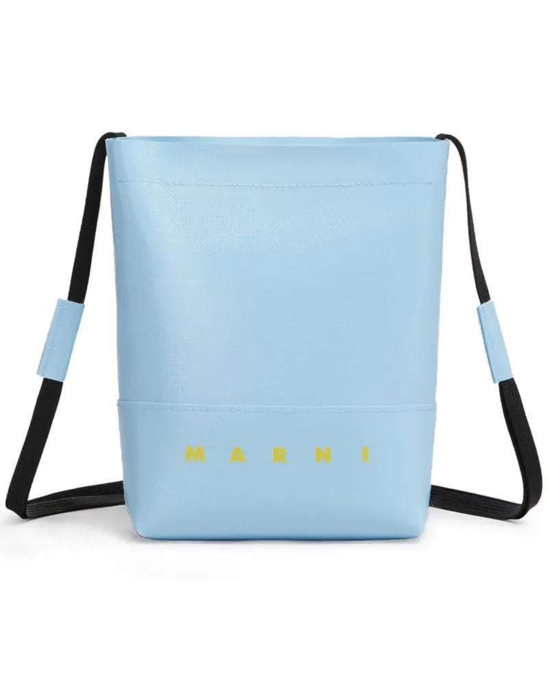 Marni Museu Mini-Tasche mit Logo-Print Blau