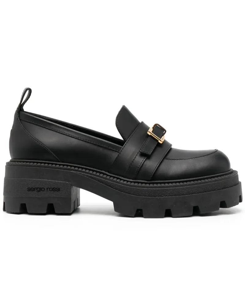 Sergio Rossi Loafer mit Schnalle - Schwarz Schwarz