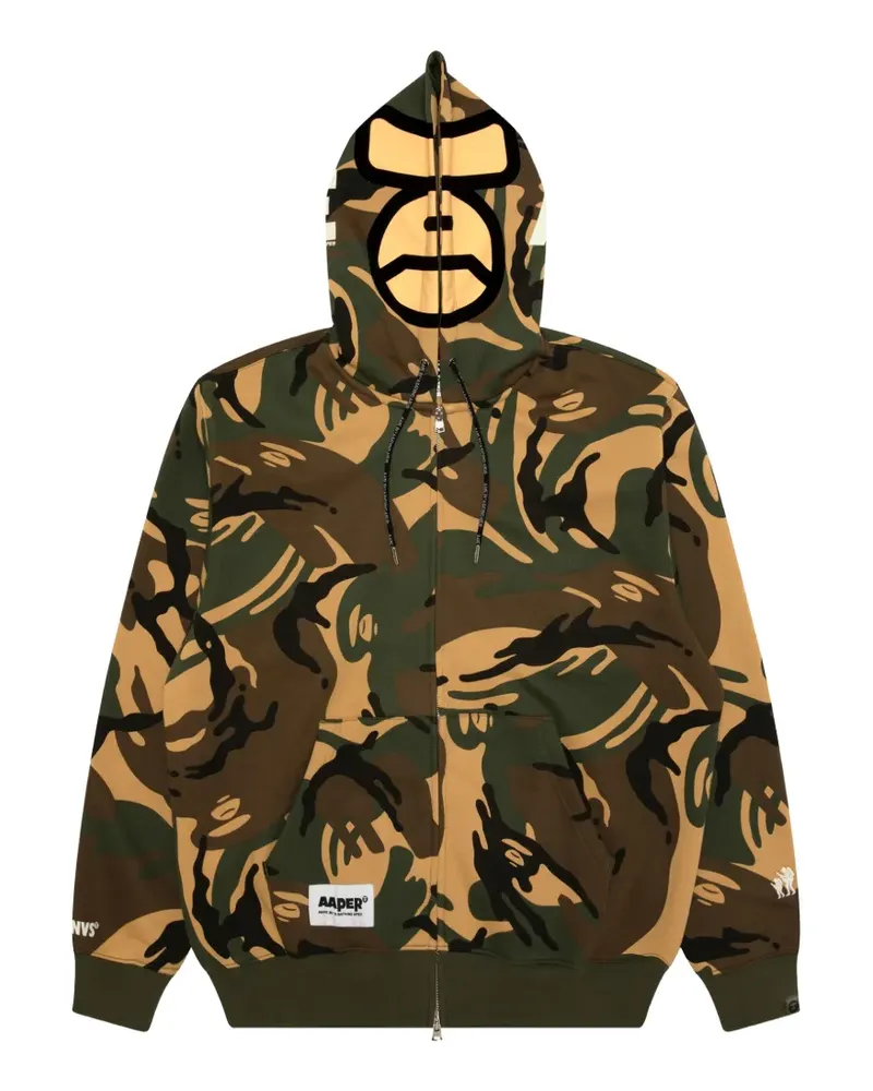 BAPE Hoodie mit Camouflage-Print - Braun Braun