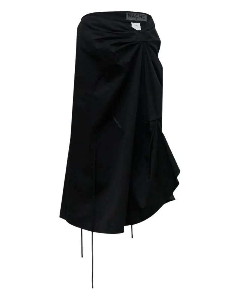 HACHE strap pulled asymmetric skirt - Schwarz Schwarz