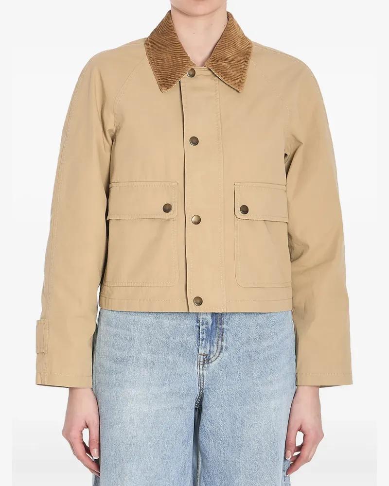 Burberry Cropped-Jacke mit Rundhalsausschnitt - Nude Nude