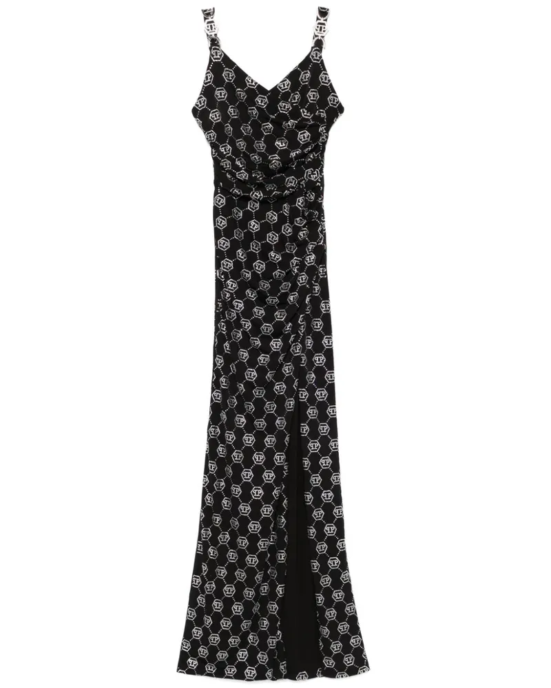 Philipp Plein Kleid mit Logo-Applikation - Schwarz Schwarz