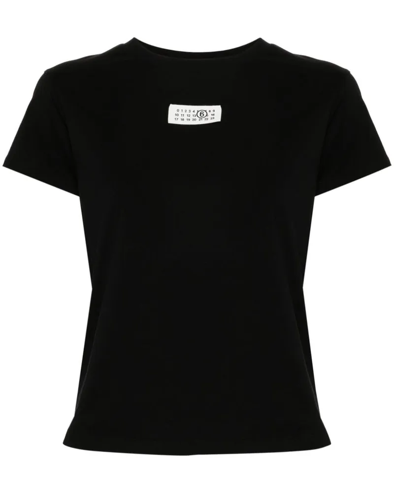 Maison Margiela T-Shirt mit Nummern-Patch - Schwarz Schwarz