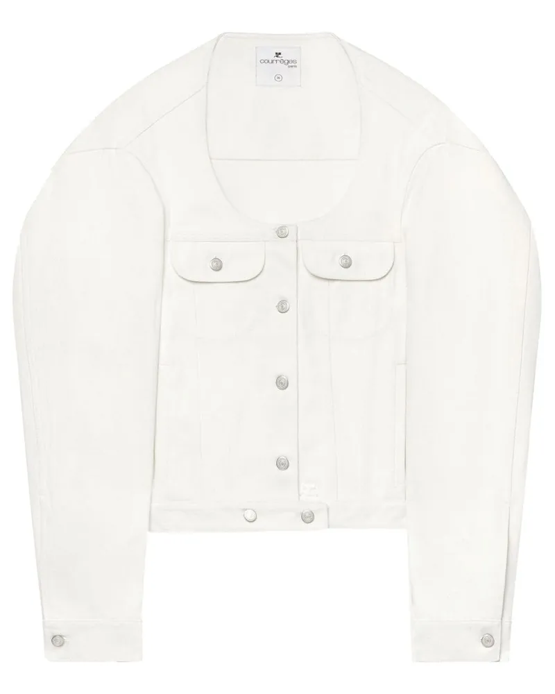 Courrèges Cocoon Jeansjacke - Weiß Weiß