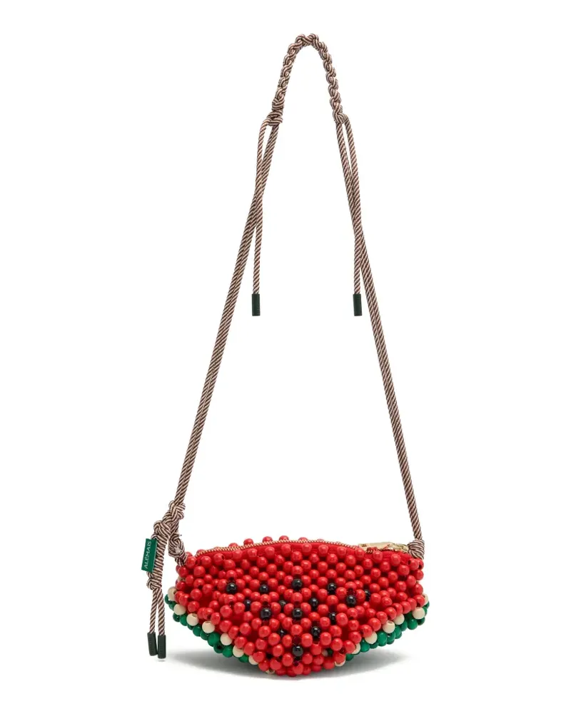 ALEMAIS Wassermelonen-Mini-Tasche mit Perlen - Rot Rot