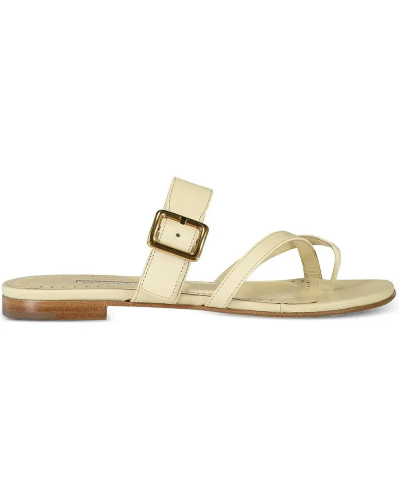 Manolo Blahnik Thalusa buckle-fastening leather sandals - Nude Nude